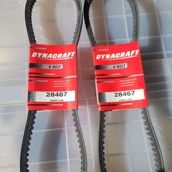 (2) Dynacraft 28467 Cogged V-Belt Made In USA  
