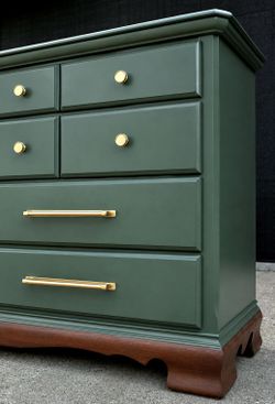 Bassett Elegant Triple Dresser- Olive Green