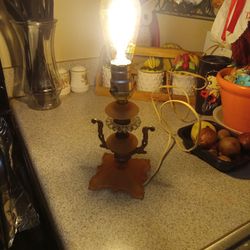 Vintage Rare Pink And Gold Mini Lamp