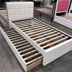 Twintwin Size White Trundl3 W Ortho Matres!!!!