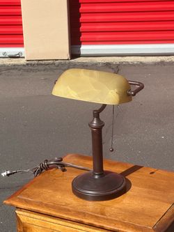 Banker's Desk Lamp with Glass Shade