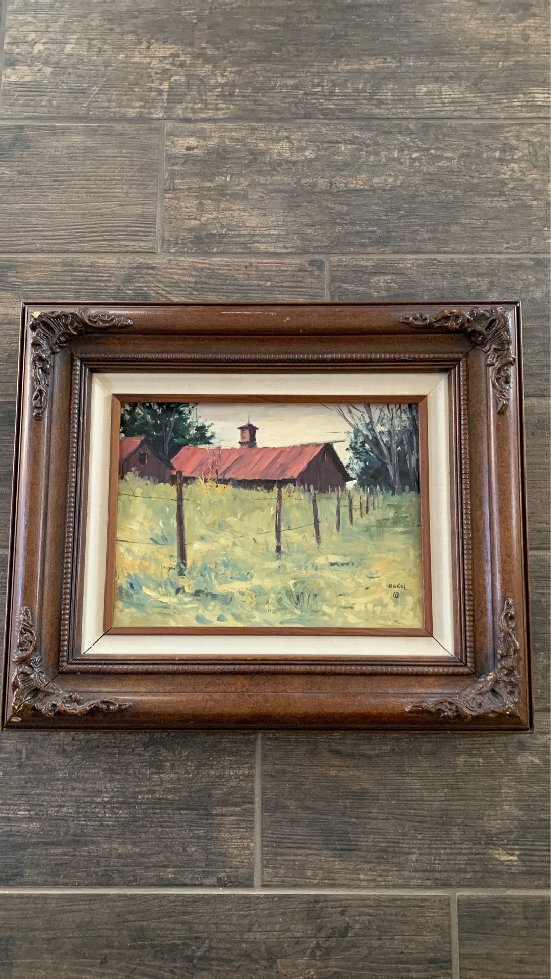 Original Eckel oil painting and frame. 9”x12”