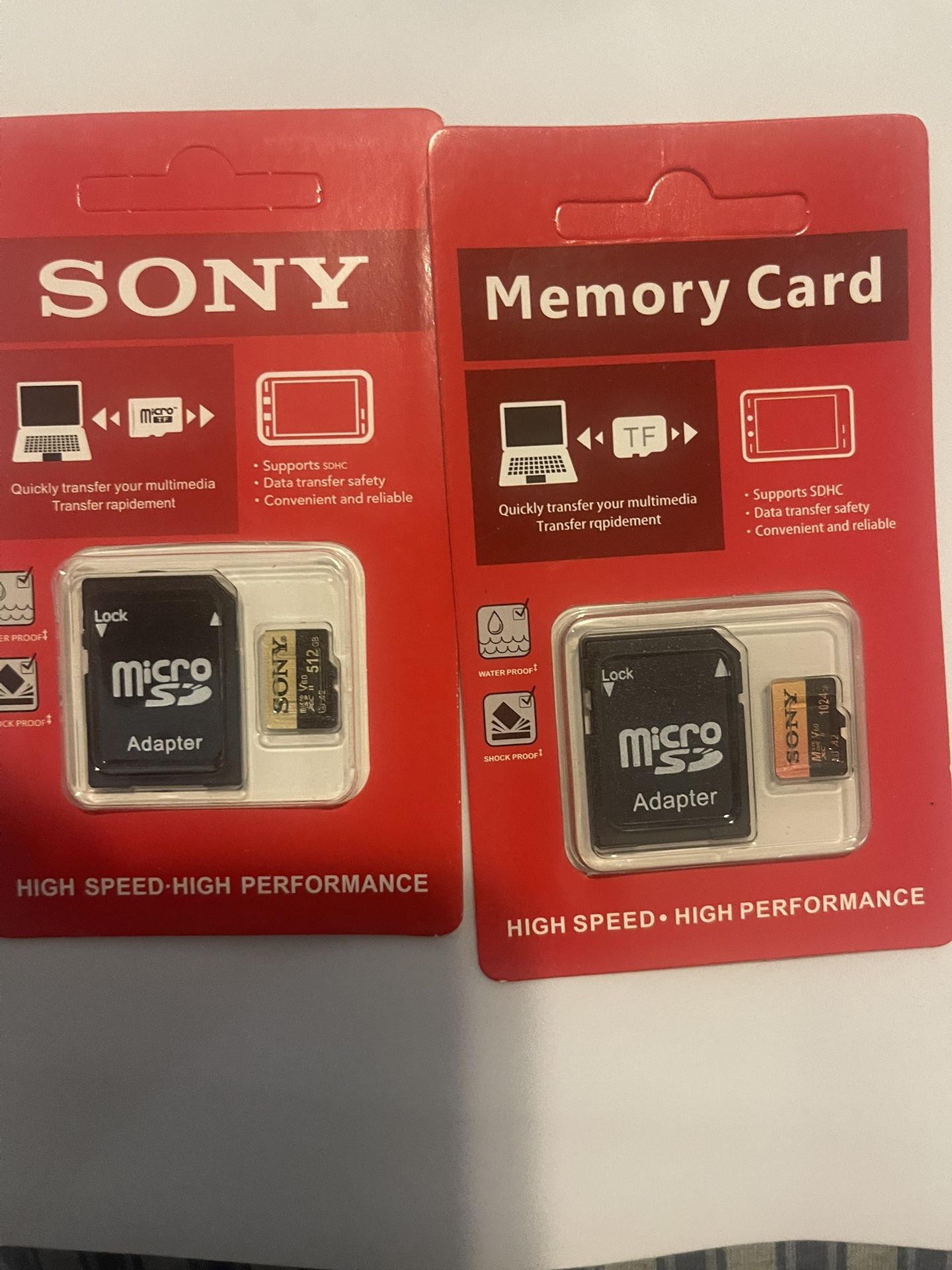 2 Sony Micro Sd cards