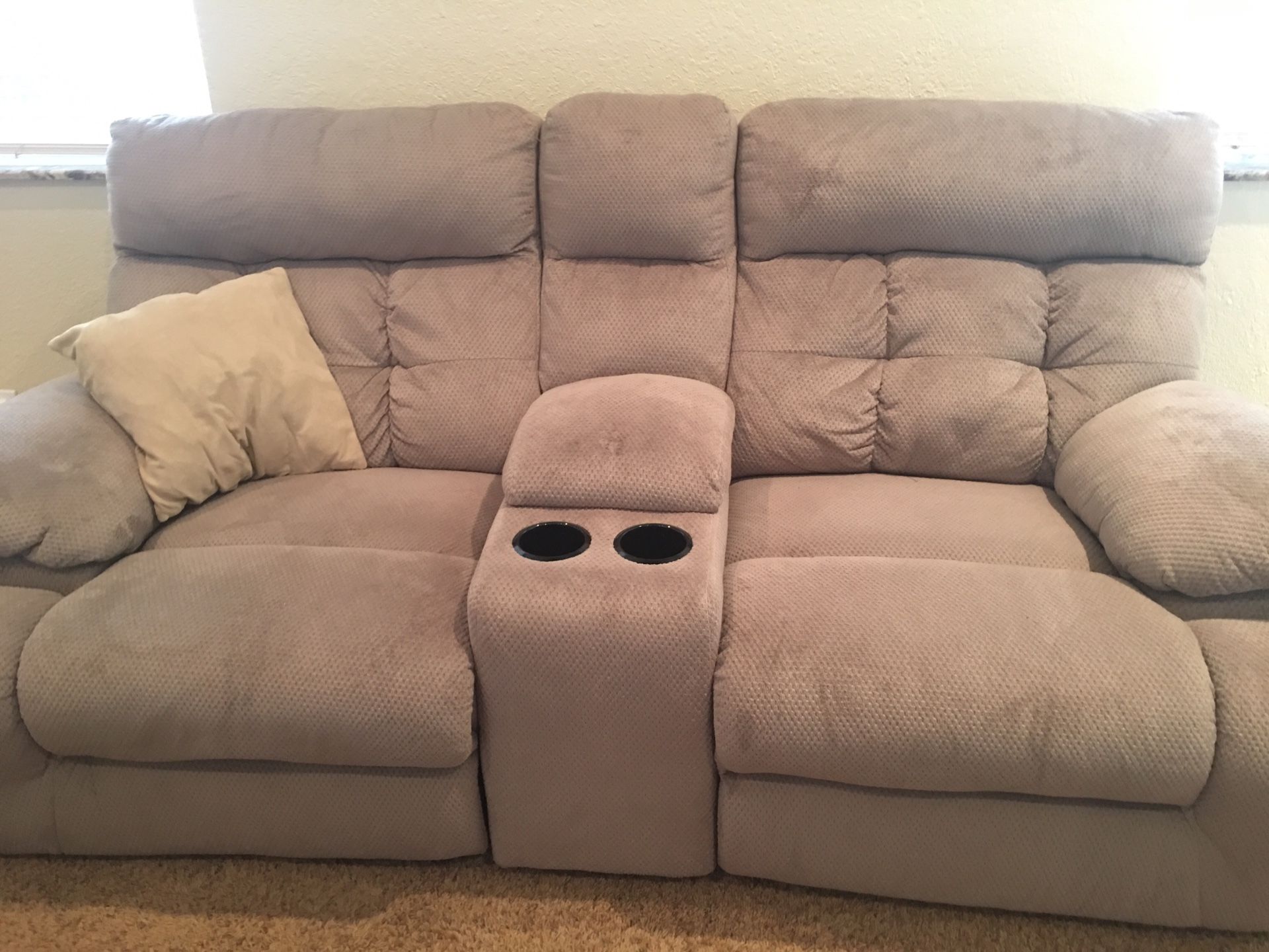 Manual Recliner couch & bonus free electric recliner man size chair