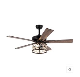 52" New Delhi Industrial Downrod Mount Reversible Ceiling Fan with Lighting and Remote Control