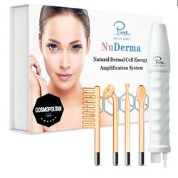 Pure Daily Care NuDerma Handheld Skin Therapy Wand Machine w/Neon – Anti-Aging - Skin Tightening - Wrinkle Reducing - Dark Circles – Clarifying - Hair