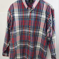 Vintage Nordstrom Men’s XL Plaid Button Down Shirt Y2K Multicolor Long Sleeve