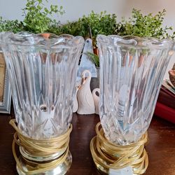 Decorative 2 Matching Clear GlassTable Sconces.