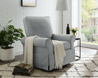 Angel Line Natalie Upholstered Swivel Glider, Gray