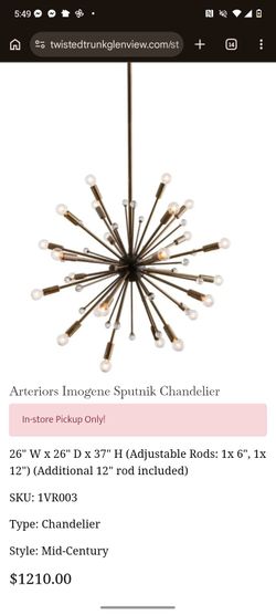 Arteriors Imogene Sputnik Chandelier – 9 Available – Original Boxes