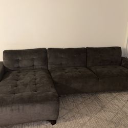 Dark Gray Sectional Couch with Chaise NEED GONE TODAY 