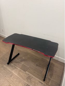 Red and black desk