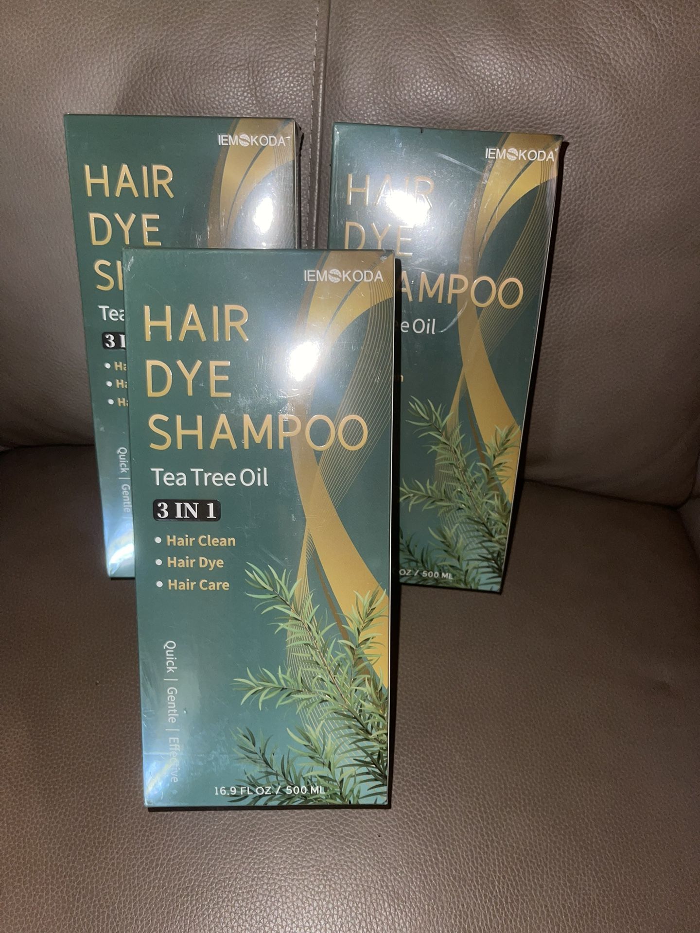 Dark Hair Dye Shampoo for Gray Hair - 3 in 1 Tea Tree