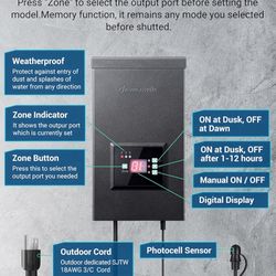 DEWENWILS 120W Low Voltage Landscape Transformer, Outdoor Transformer with Timer and Photocell Sensor, 120V AC to 12V AC, Weatherproof, for LED Lighti