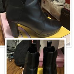 Black Leather Ankle Boots 