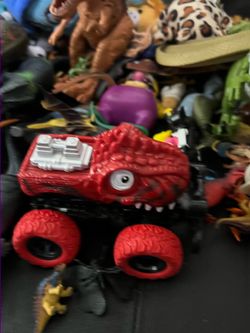 Dinosaurs and other figures, toys and mini stuffies