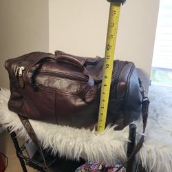 Colombian Brown Leather Duffle Bag 