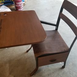 Restored Antique School Desk