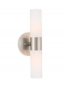 Modern 2-Light Wall Sconce with Frosted Glass Shades