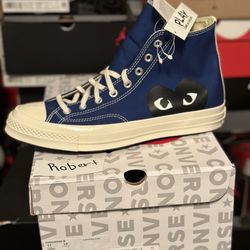 NEW 2021 CONVERSE CHUCK 70 HIGH “Comme Des Garcons Play Blue” Sz9