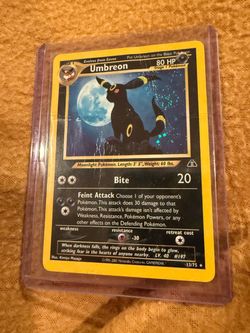 Pokemon Umbreon 13/75 Holo Rare Neo Discovery Unlimited Holo 2001 (Tail Swirl)