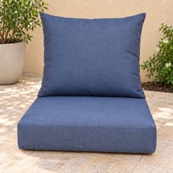Mainstays Navy 2-Piece Outdoor Deep Seat Patio Cushion Set
