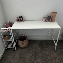 White Desk And Ikea Storage