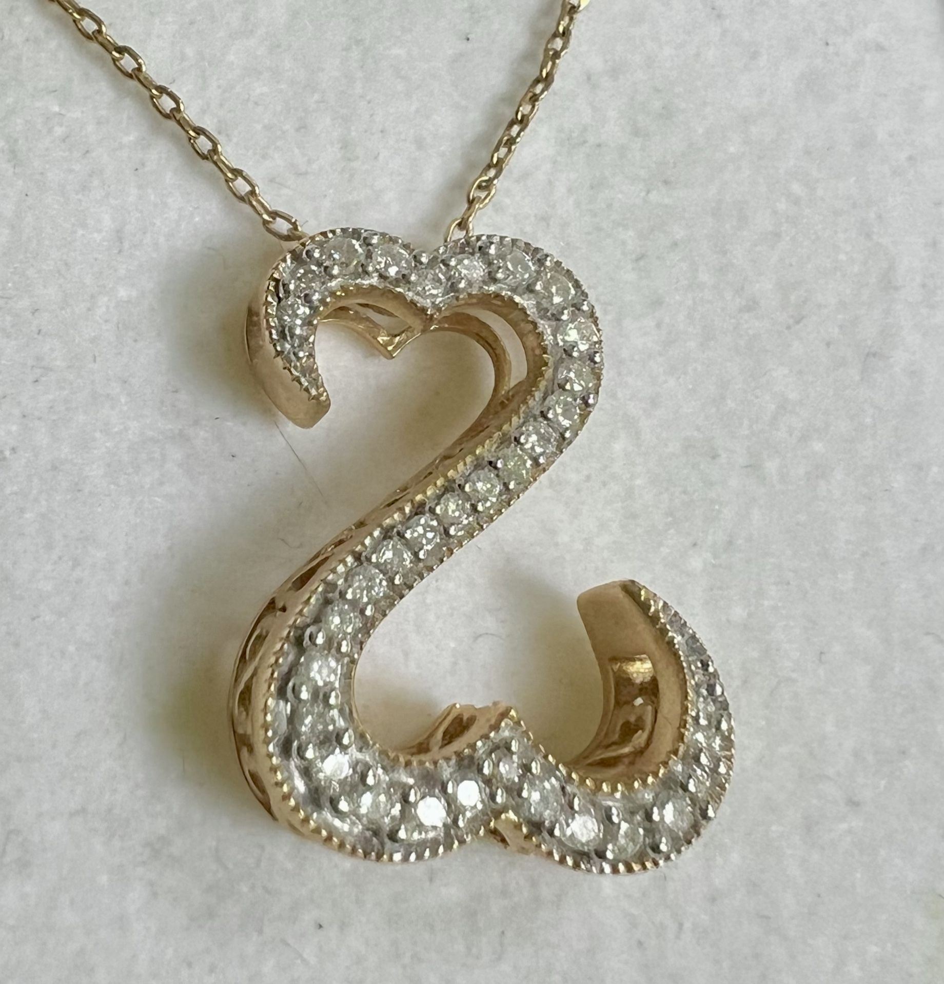 Jane Seymour Open Hearts Diamond Gold Necklace 