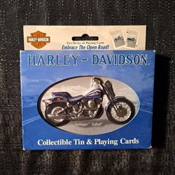 2001 HARLEY DAVIDSON Collector Playing Cards In Decorative Tin