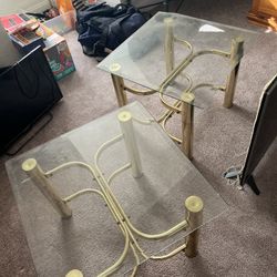 Glass End Tables. (Matching Set Of 2)