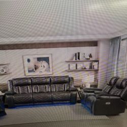Power Reclining Sofa & Power Reclining Love Seat On Sale