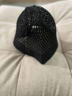 Black Crochet Bucket Hat 