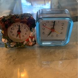 2 Vintage Alarm Clocks 