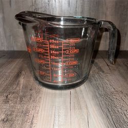 CLEAR GLASS MEASURING CUP 4 CUP 32OZ QUART LITER BOWL ANCHOR PRE-OWNED VG