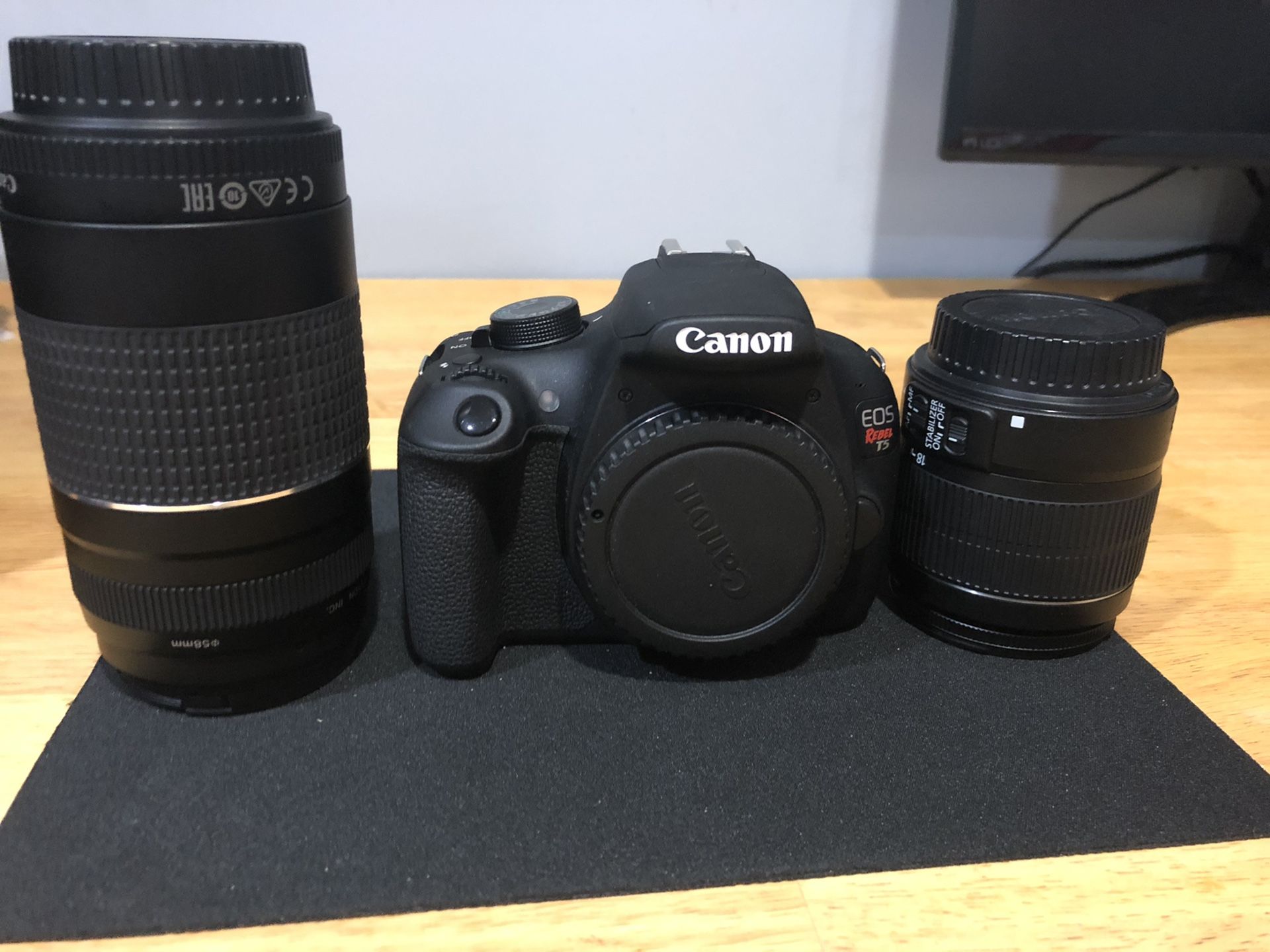 Canon Rebel EOS T5 with 18-55mm and 75-300mm lenses