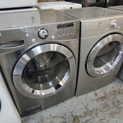 LG Front Loading Washer And Stackable Gas Dryer Set 