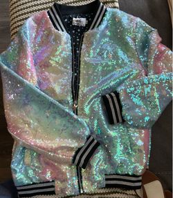Lola + the boys Care Bear Sequin Jacket