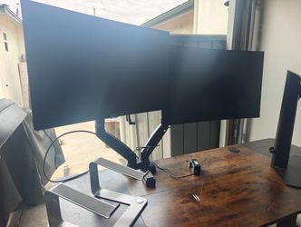 ​Dual Monitor Setup Bundle - 27” 165Hz Acer Curved + 24” Sceptre + Dual Gas Spring Desk Mount