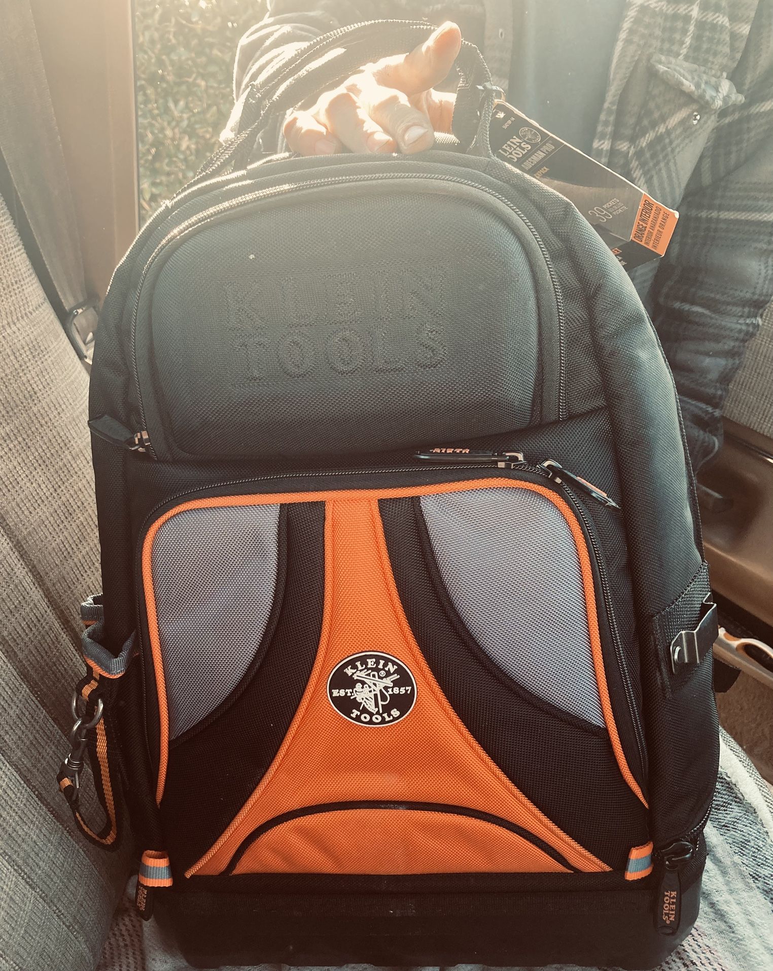 Black/Orange/Gray Nylon Klein Tools Backpack