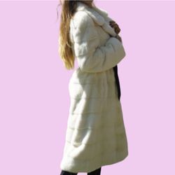 Very Finest Full Length Mink Fur Coat with Shawl Collar