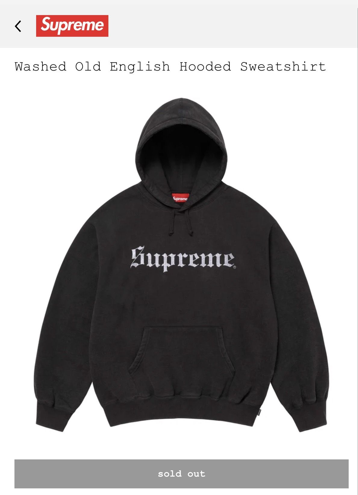 NEW SUPREME old English hoodie Size MEDIUM ( Trade Me Or Buy It)