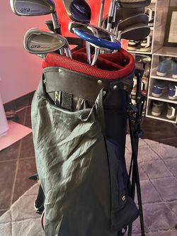 Powerbilt Golf Bag & Adams Golf Club Set