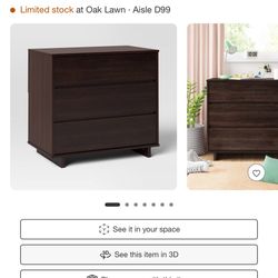 Modern 3 Drawer Dresser Espresso 