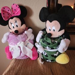 Disney Mickey & Minnie Mouse Buddy and Throw Set 