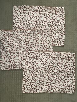 Opalhouse Set of 3 Leopard Cheetah Velvet Peach/Brown Pillow Shams EUC RARE
