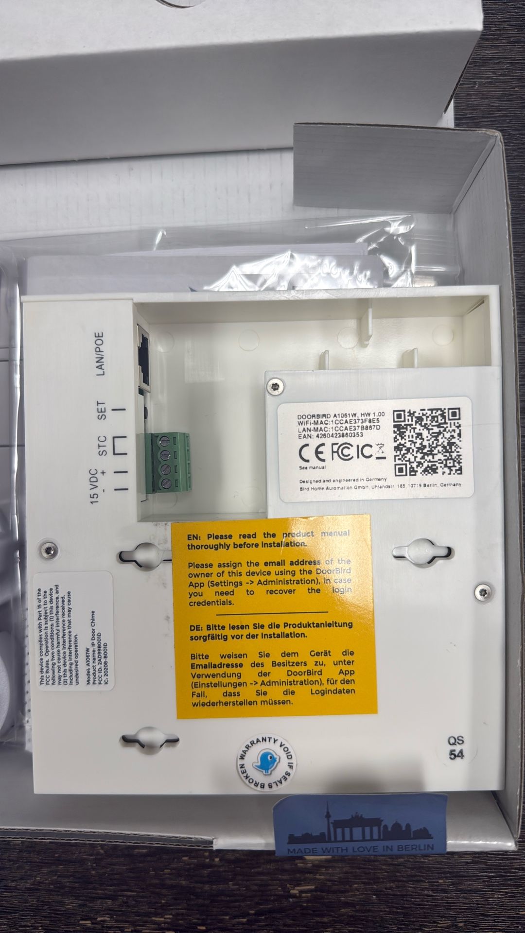 DoorBird A1061W IP Door Chime