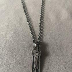 Silver Celtic Necklace About 1.2 Inch Pendant On Chain Bought In Great Britain