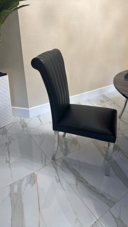 Chair dining black , sillas de comedor negras patas silver
