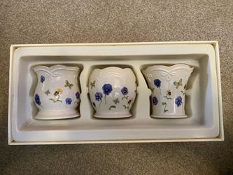 Lenox Pansy Votives, set of 3