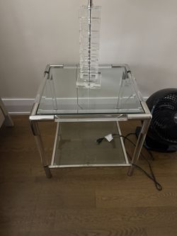 Elegant Glass Nightstand (Set of 2)